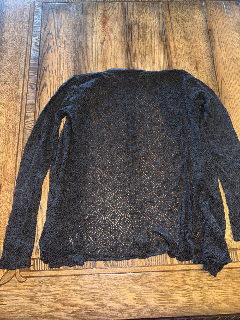 Charcoal Lightweight Open-Front Women's Sweater - Picture 7 of 7